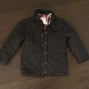 Tommy Bahama black quilted jacket with Plaid flannel lining